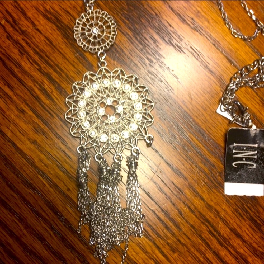 INC Silver Tassel Necklace